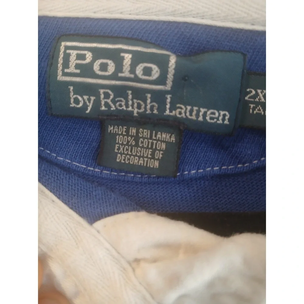 Vintage Polo Ralph Lauren Dragon RLPC Patch Rugby Striped Shirt XXLT Tall - Picture 3 of 7